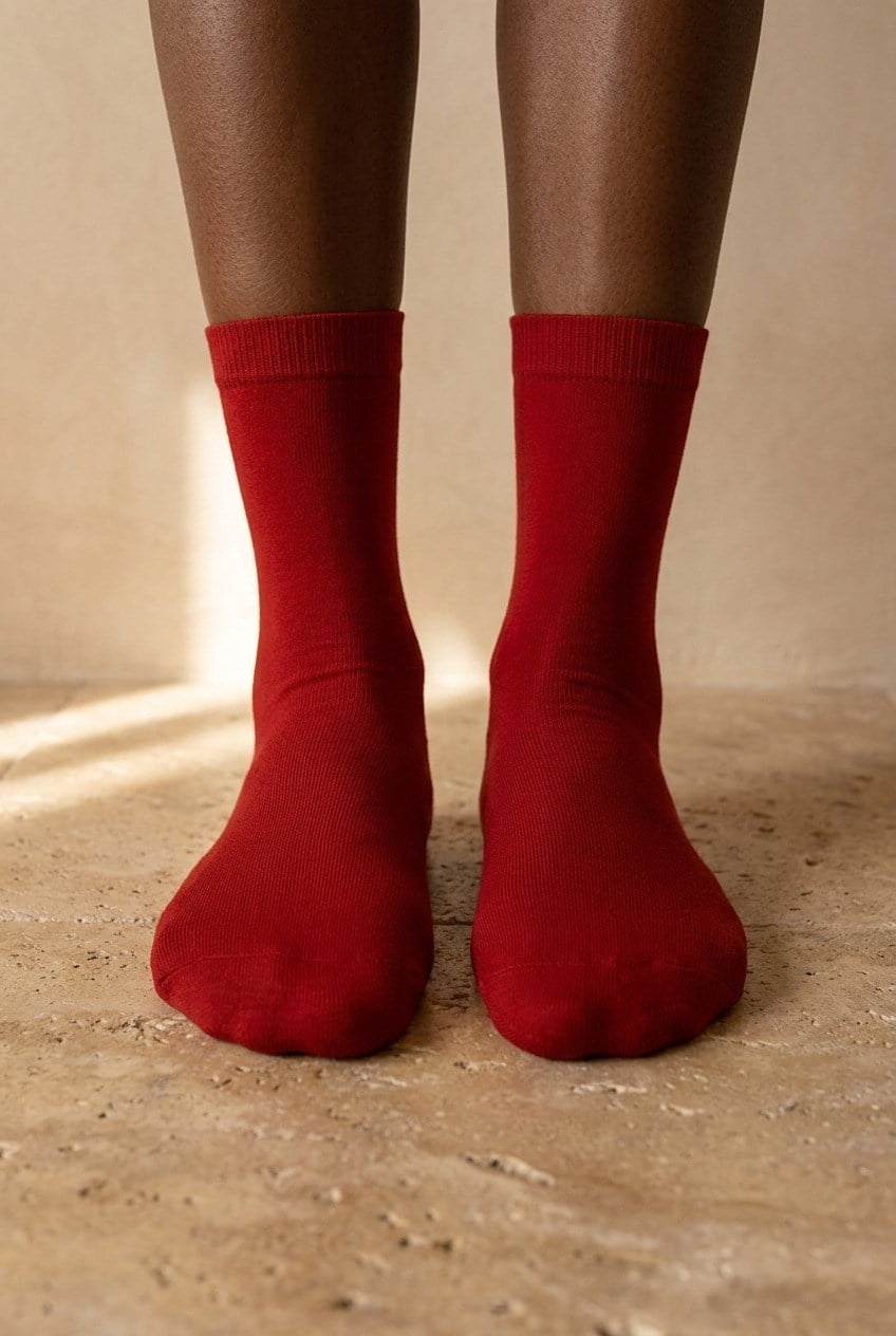 NEW HAROLD BAMBOO WOMEN SOCKET SOCKS BURGUNDY