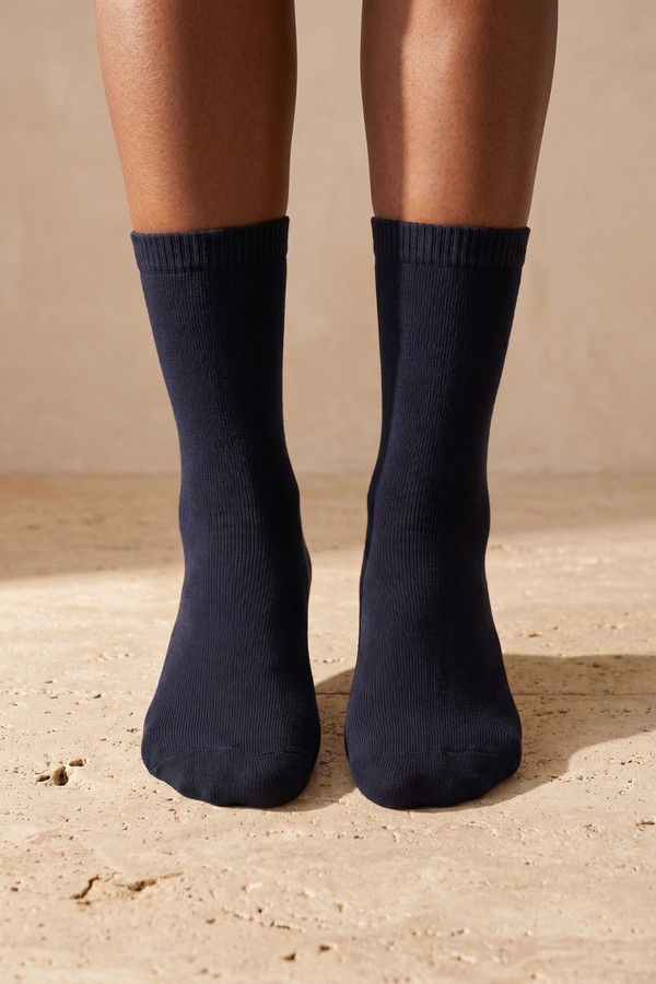 NEW HAROLD BAMBOO WOMEN SOCKET SOCKS NAVY