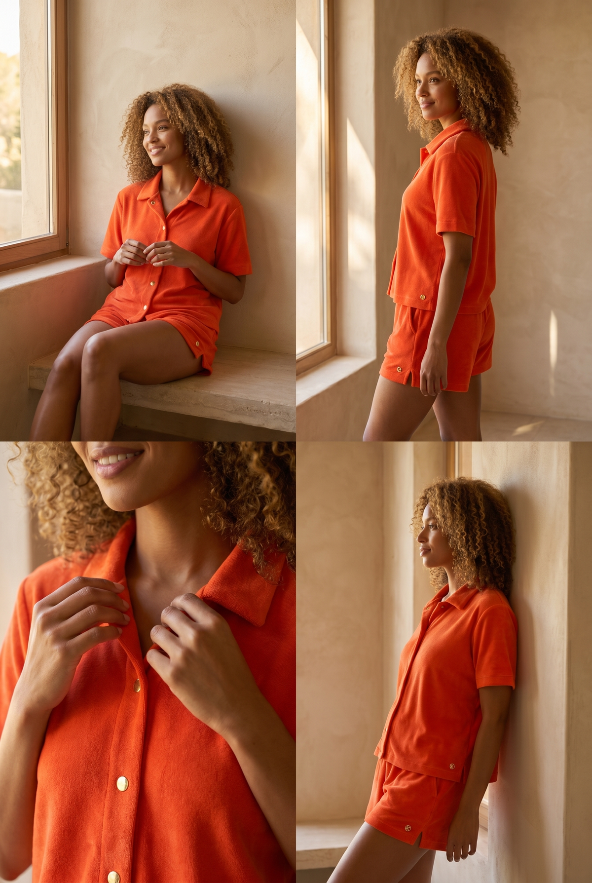 Women's Towel Shorts Set CORAL