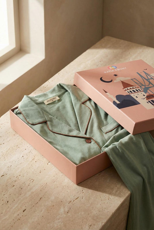 ISTANBUL TRAIN WOMEN'S PAJAMA SET GREEN