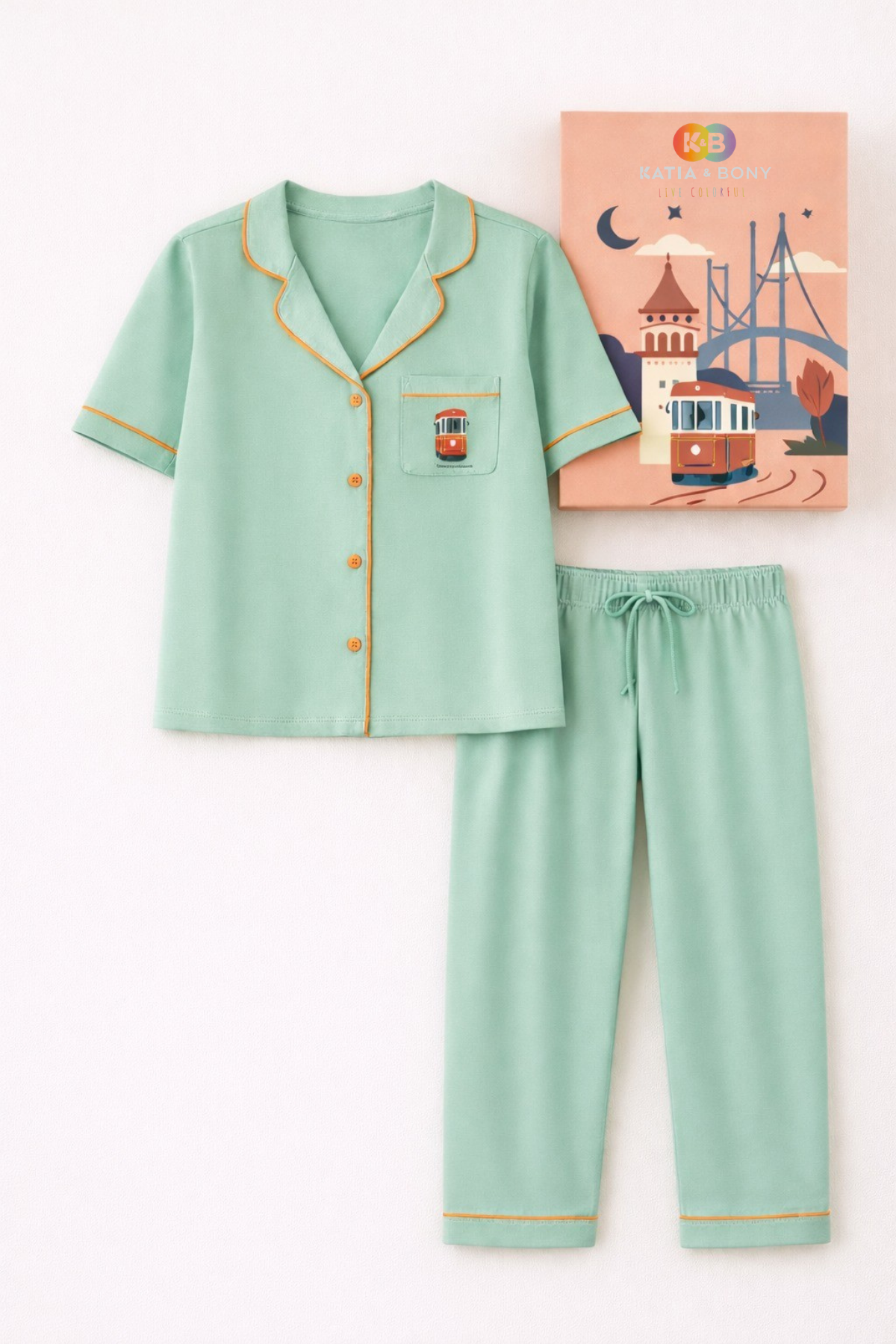 ISTANBUL TRAIN WOMEN'S PAJAMA SET GREEN
