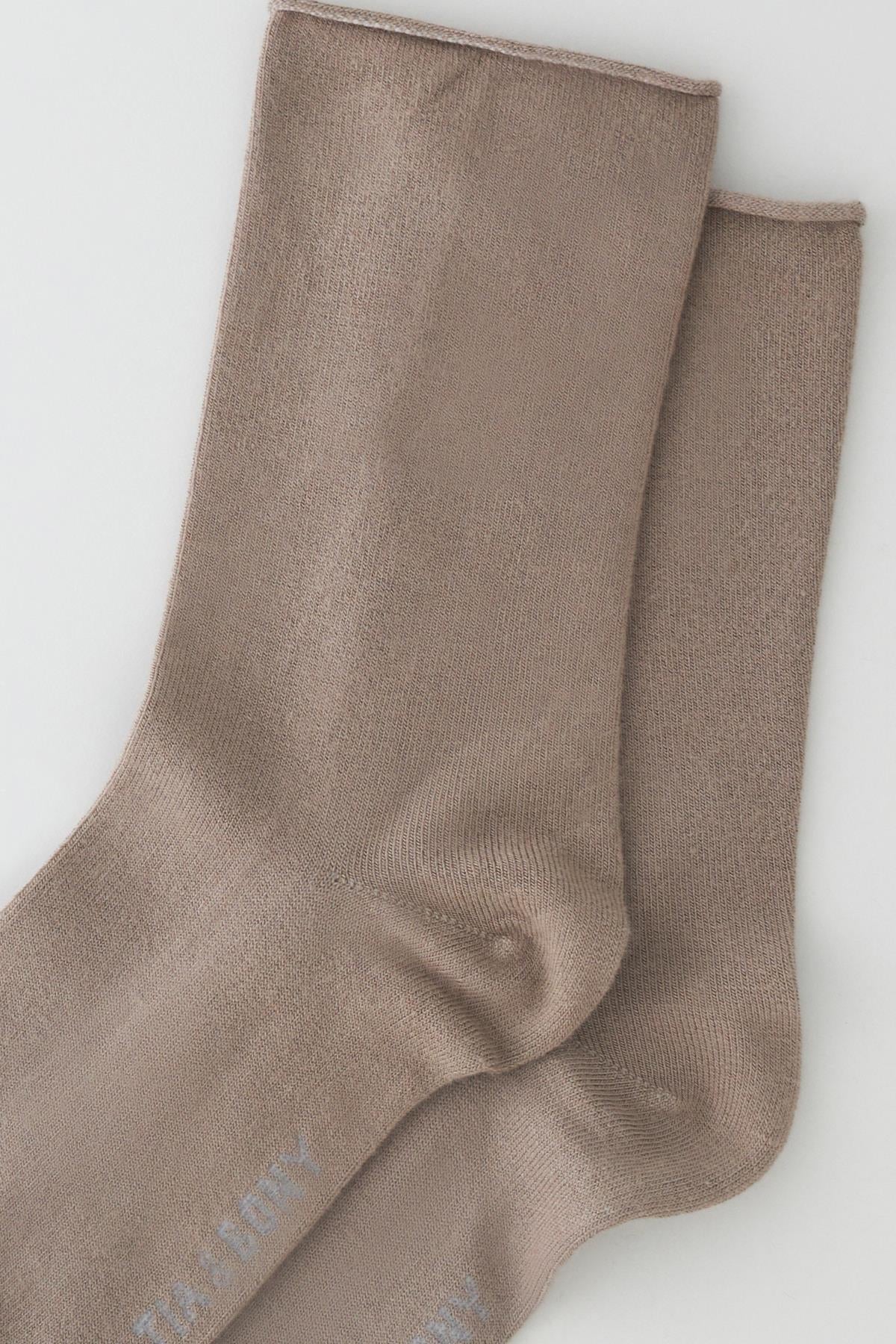 ELASTIC MODAL WOMEN SOCKS BROWN MEL.