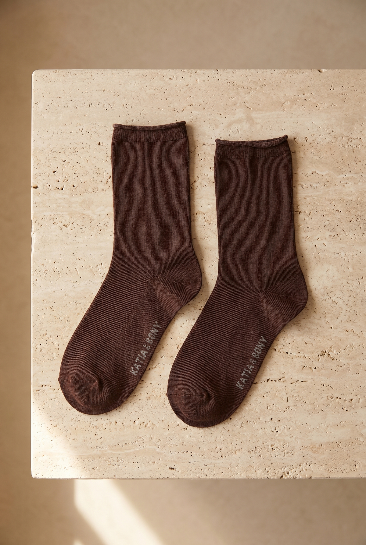 ELASTIC MODAL WOMEN SOCKS BROWN