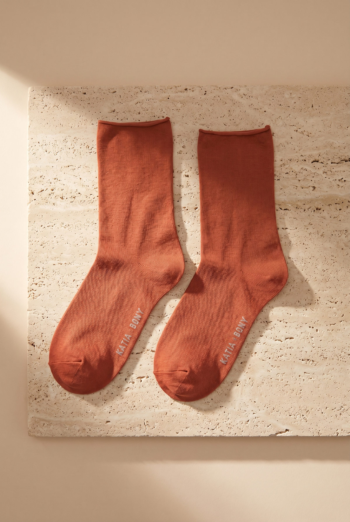 ELASTIC MODAL WOMEN SOCKS BRICK