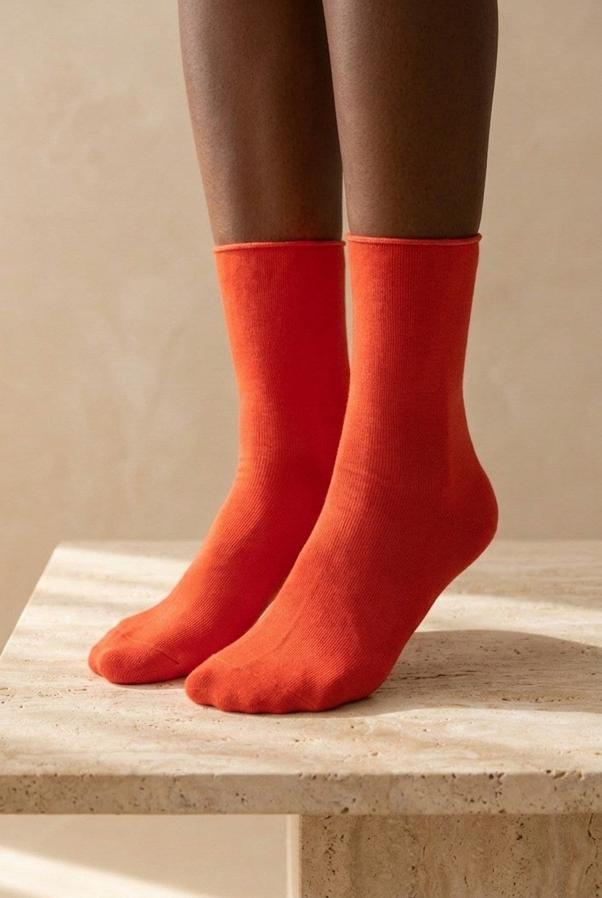 ELASTIC MODAL WOMEN SOCKS RED