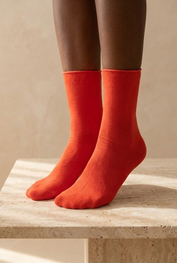 ELASTIC MODAL WOMEN SOCKS RED