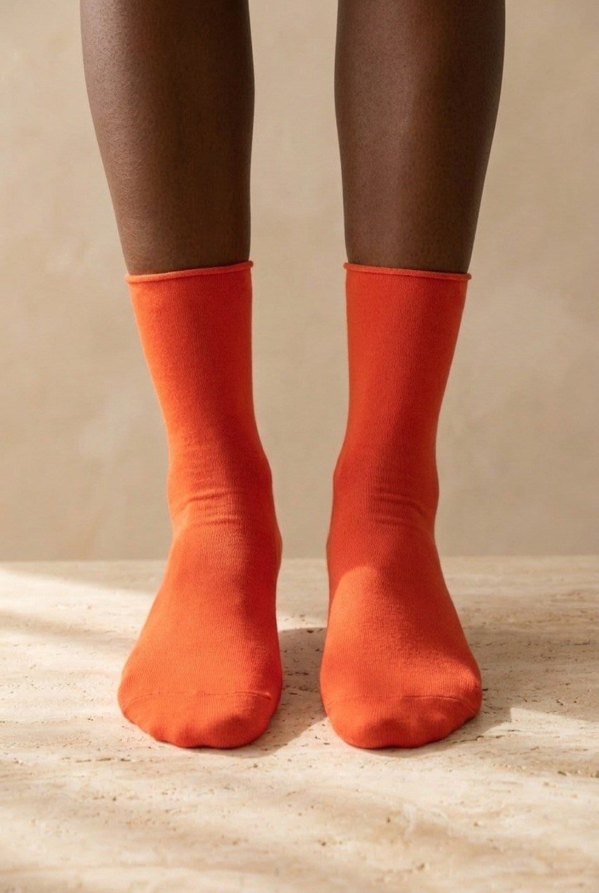ELASTIC MODAL WOMEN SOCKS RED