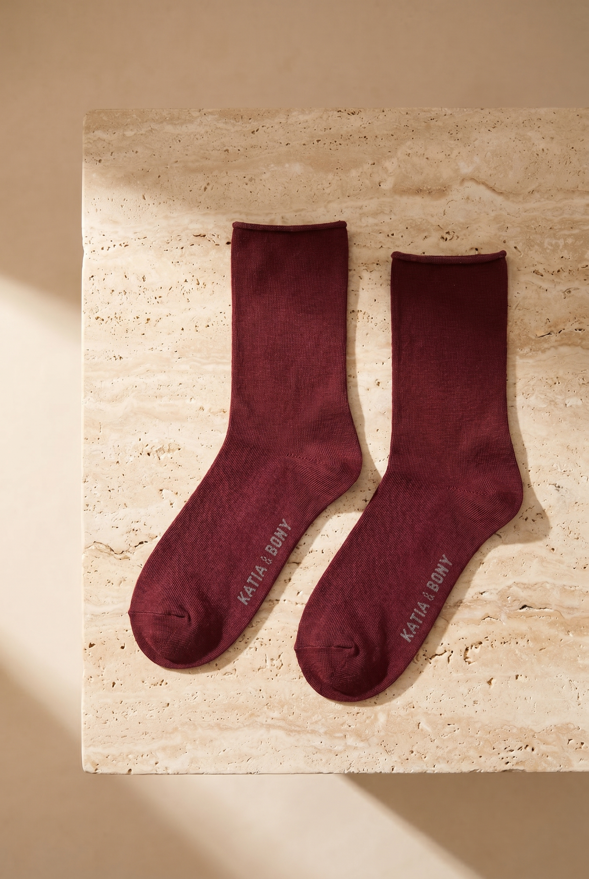 ELASTIC MODAL WOMEN SOCKS DARK BORDEAUX