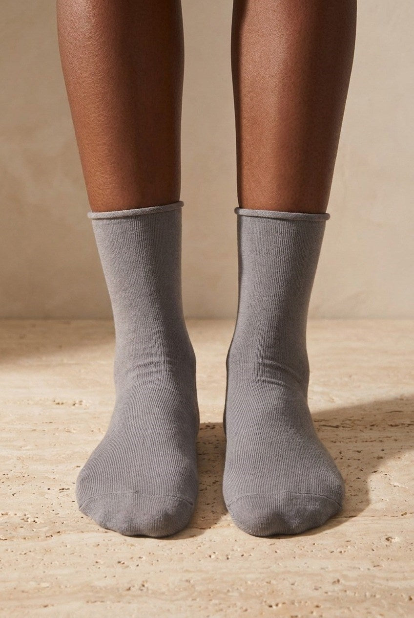ELASTIC MODAL WOMEN SOCKS DARK GREY
