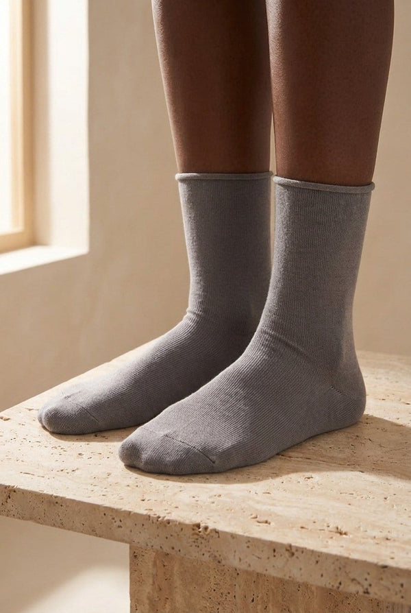 ELASTIC MODAL WOMEN SOCKS DARK GREY