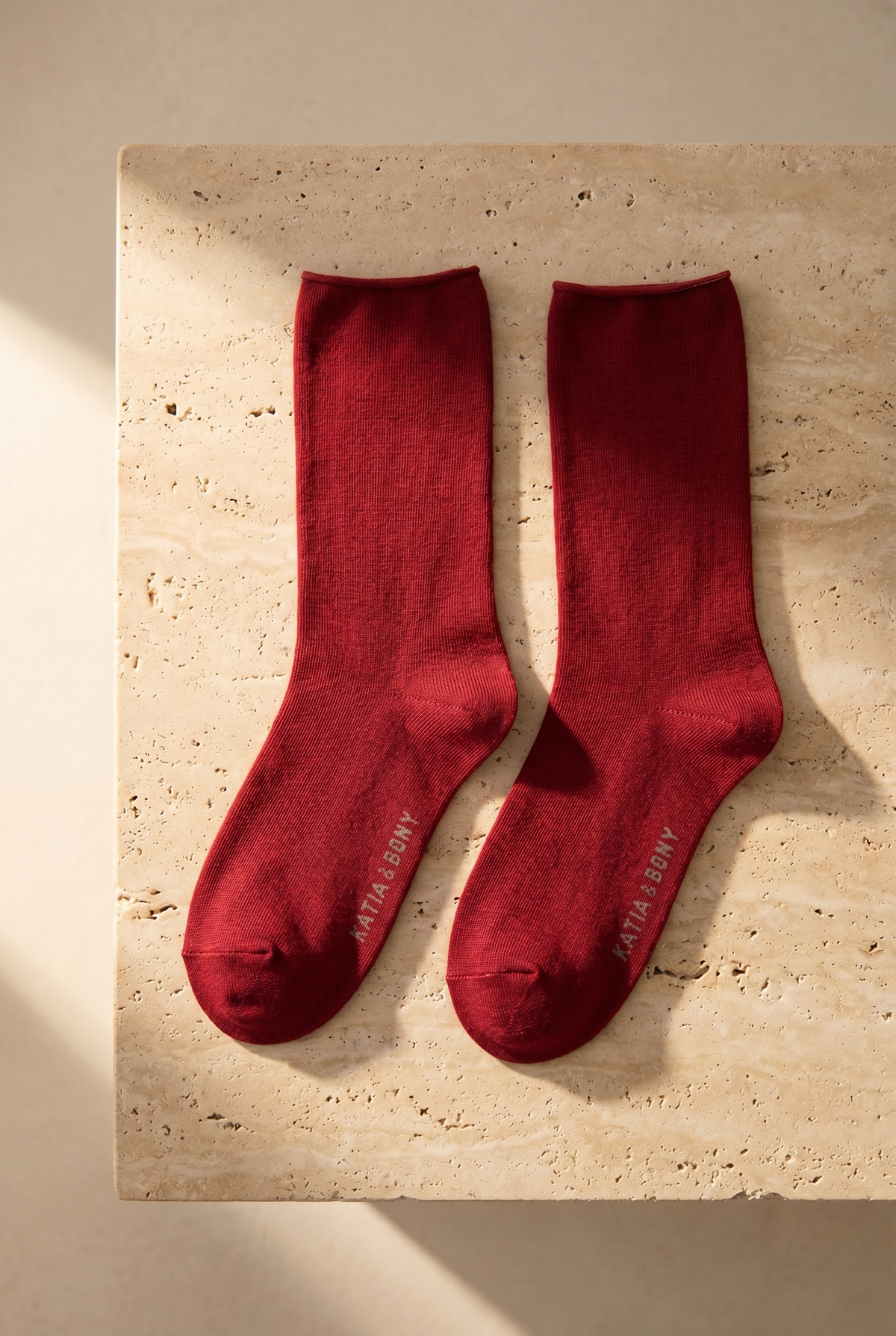 ELASTIC MODAL WOMEN SOCKS DARK RED