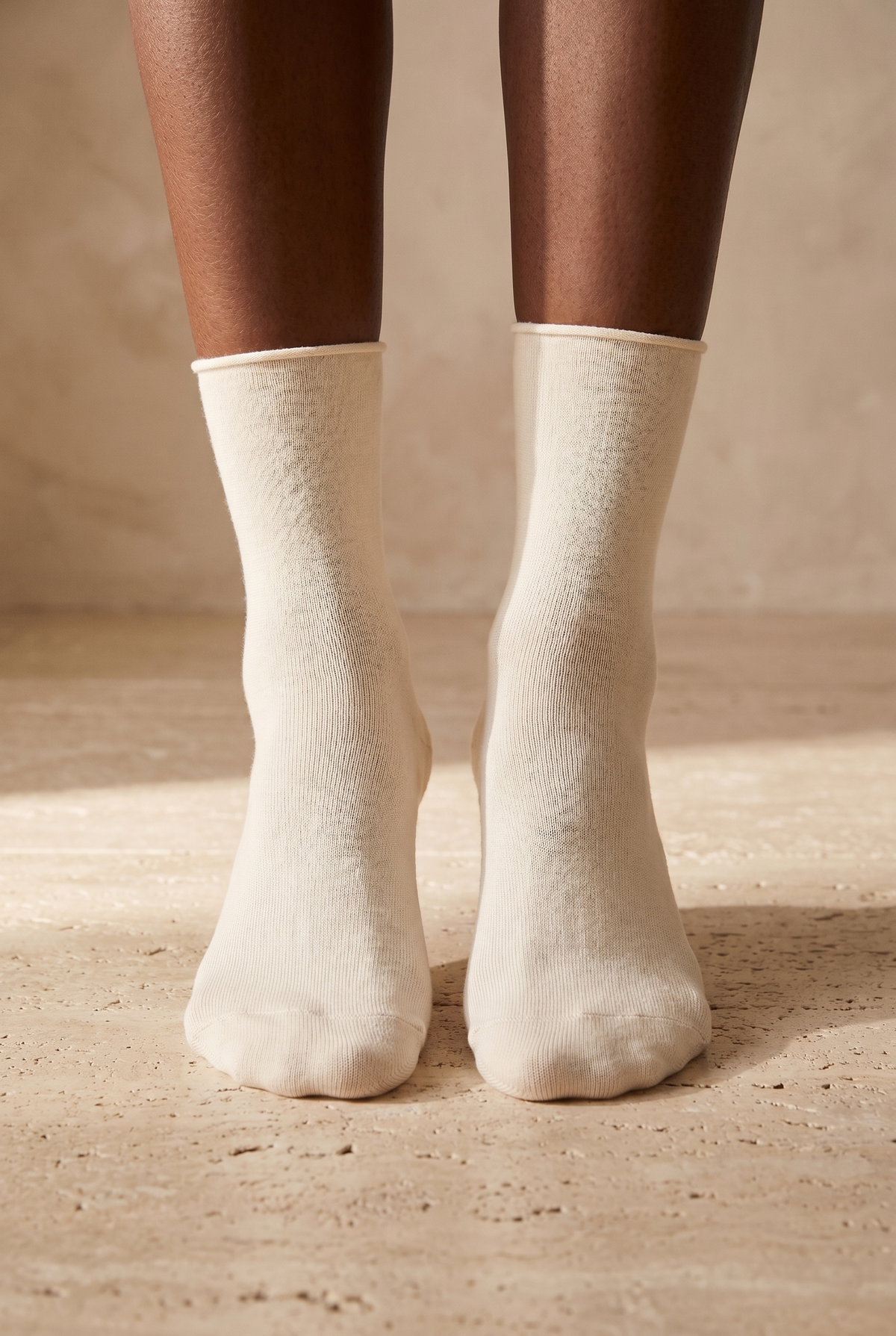 ELASTIC MODAL WOMEN SOCKS ECRU