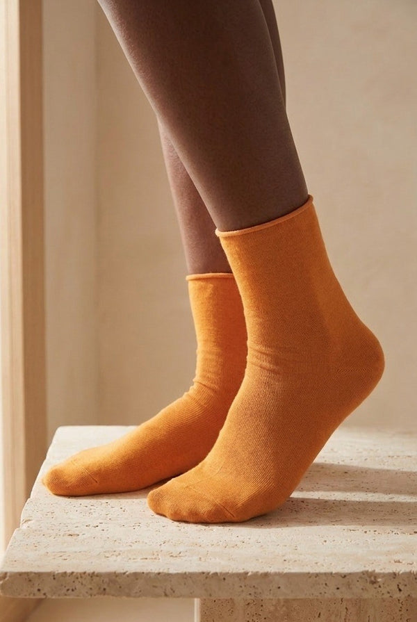 ELASTIC MODAL WOMEN SOCKS NEON ORANGE