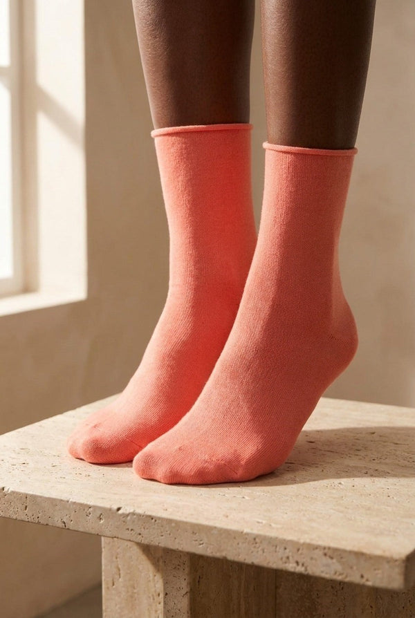 ELASTIC MODAL WOMEN SOCKS SOFT PINK