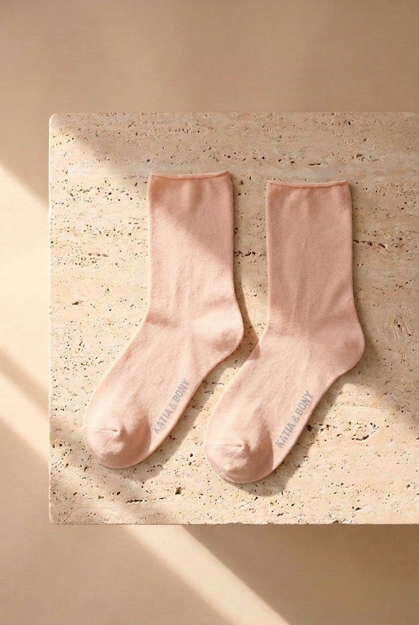 ELASTIC MODAL WOMEN SOCKS POWDER