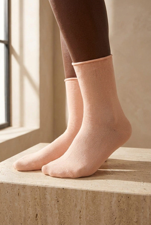 ELASTIC MODAL WOMEN SOCKS POWDER