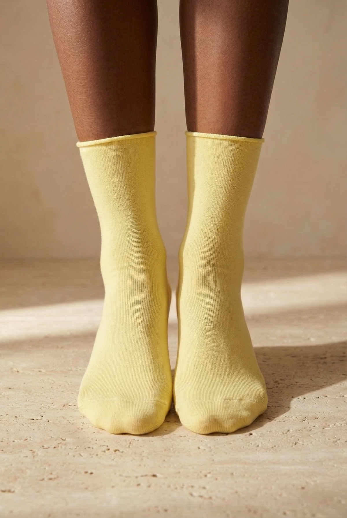 ELASTIC MODAL WOMEN SOCKS YELLOW
