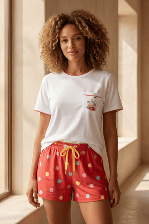 SEA LA VIE SHELL WOMEN'S SHORTS SET WHITE