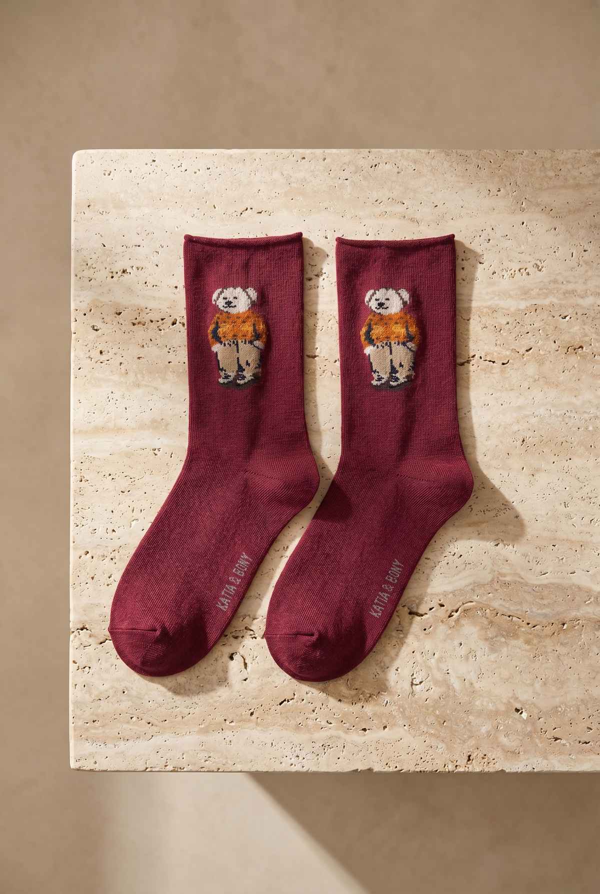 TEDDY WITHOUT ELASTIC MODAL WOMEN SOCKS BURGUNDY
