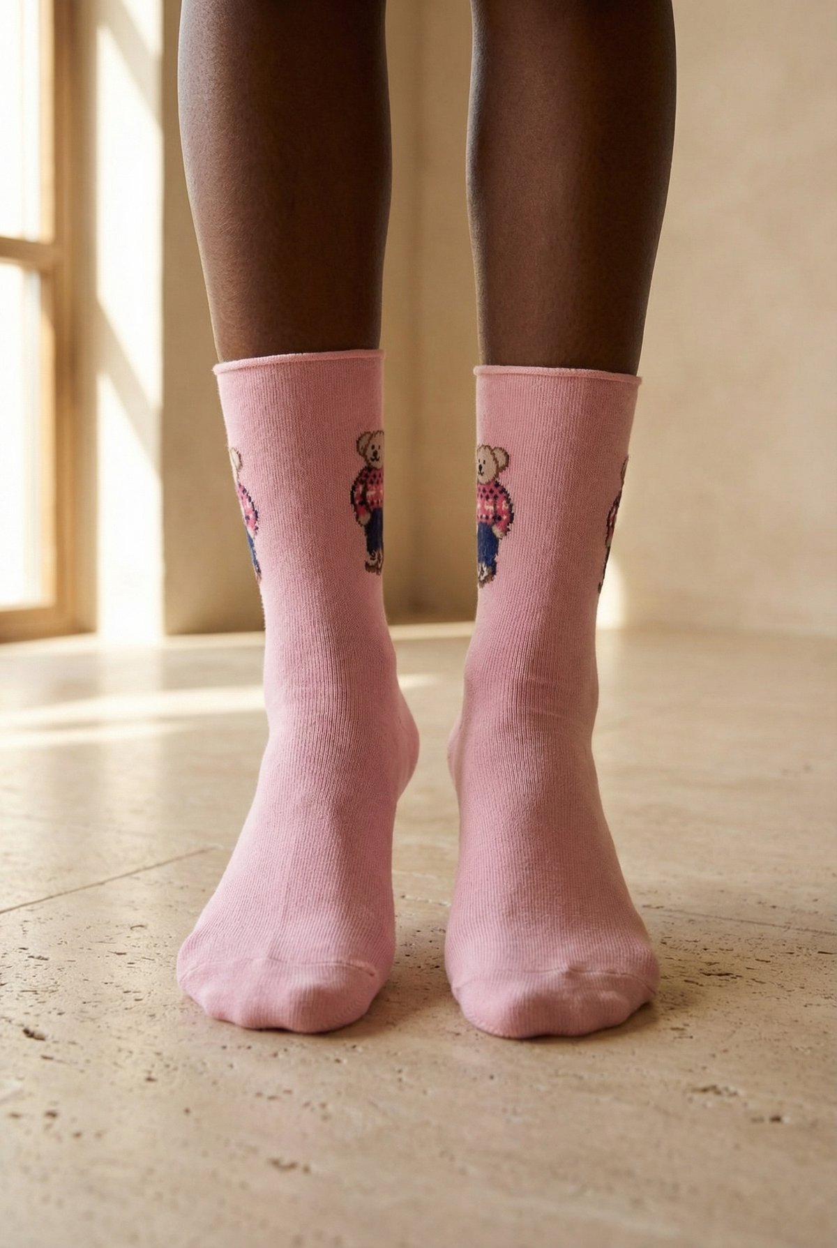 TEDDY WITHOUT ELASTIC MODAL WOMEN SOCKS LIGHT PINK