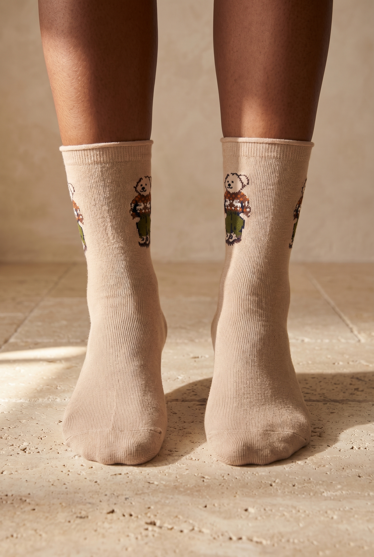 TEDDY WITHOUT ELASTIC MODAL WOMEN SOCKS LIGHT BROWN
