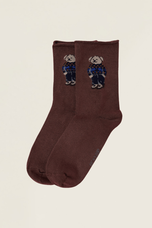 TEDDY WITHOUT ELASTIC MODAL WOMEN SOCKS DARK BROWN