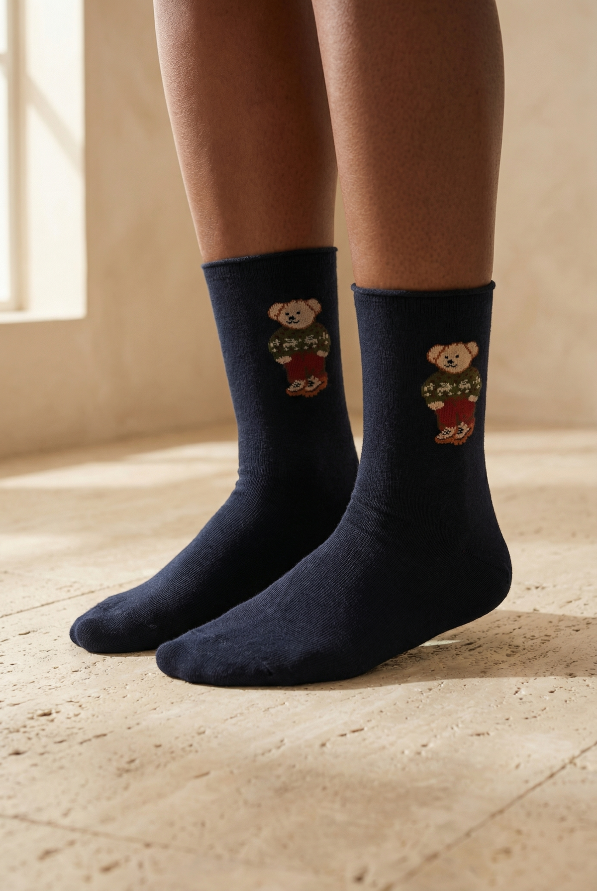 TEDDY WITHOUT ELASTIC MODAL WOMEN SOCKS DARK NAVY