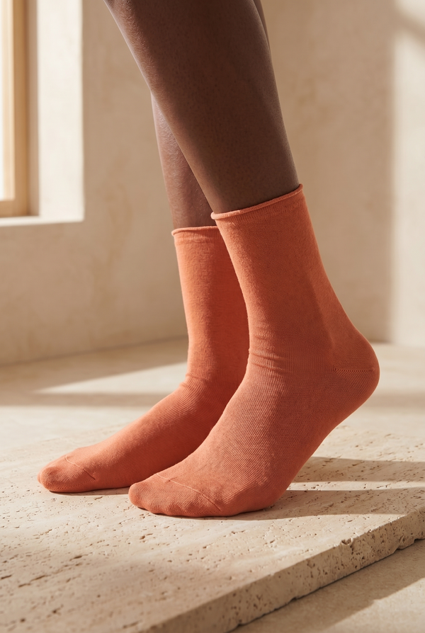 ELASTIC MODAL WOMEN SOCKS ORANGE