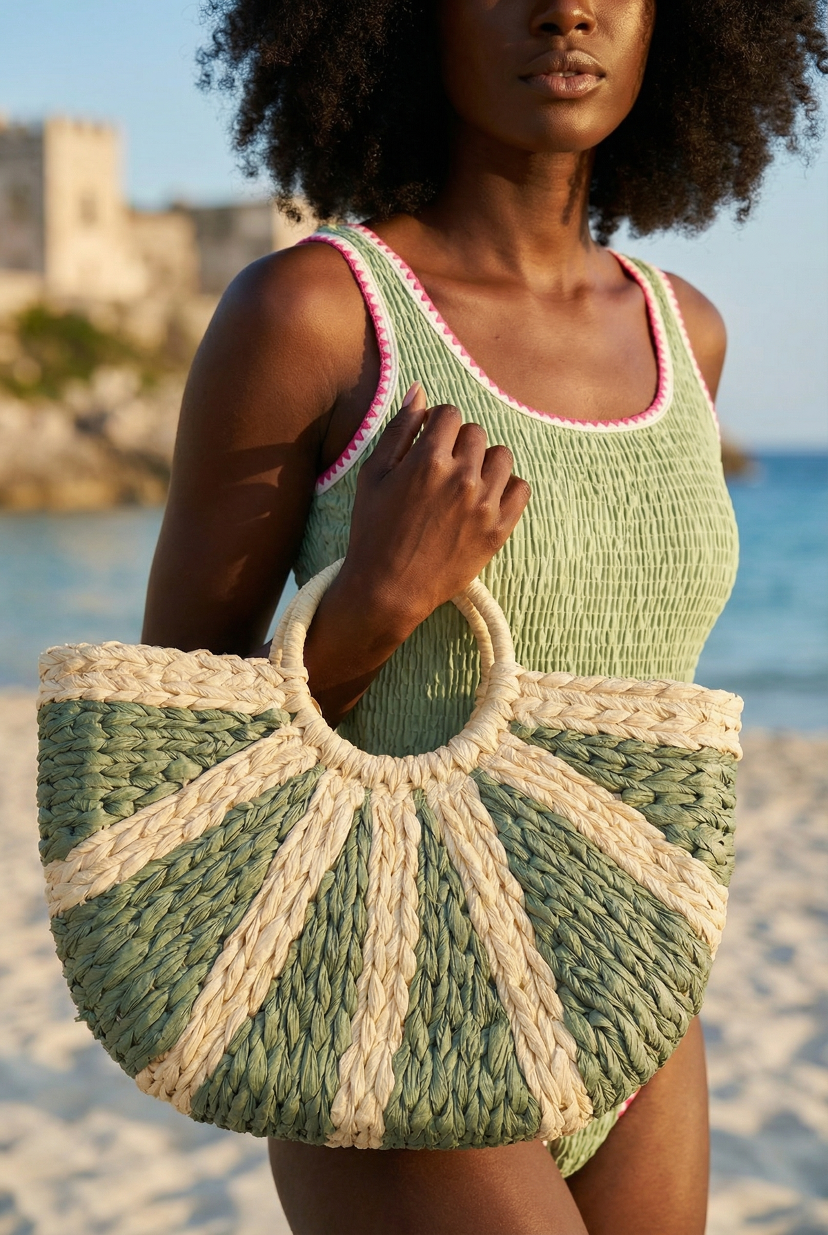 YELPAZE KADIN HASIR ÇANTA GREEN