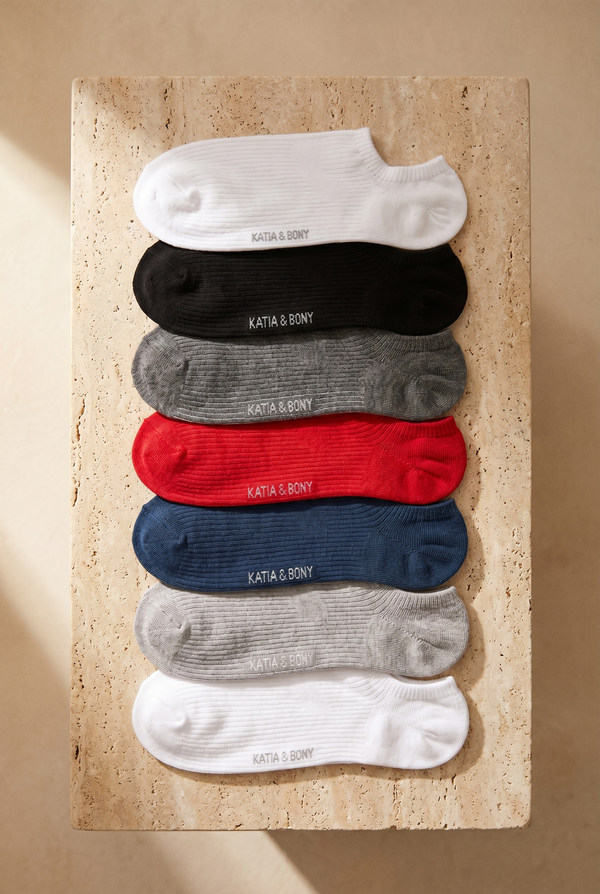 UNISEX 7 PCK STEP SOCKS MIX RED MIX