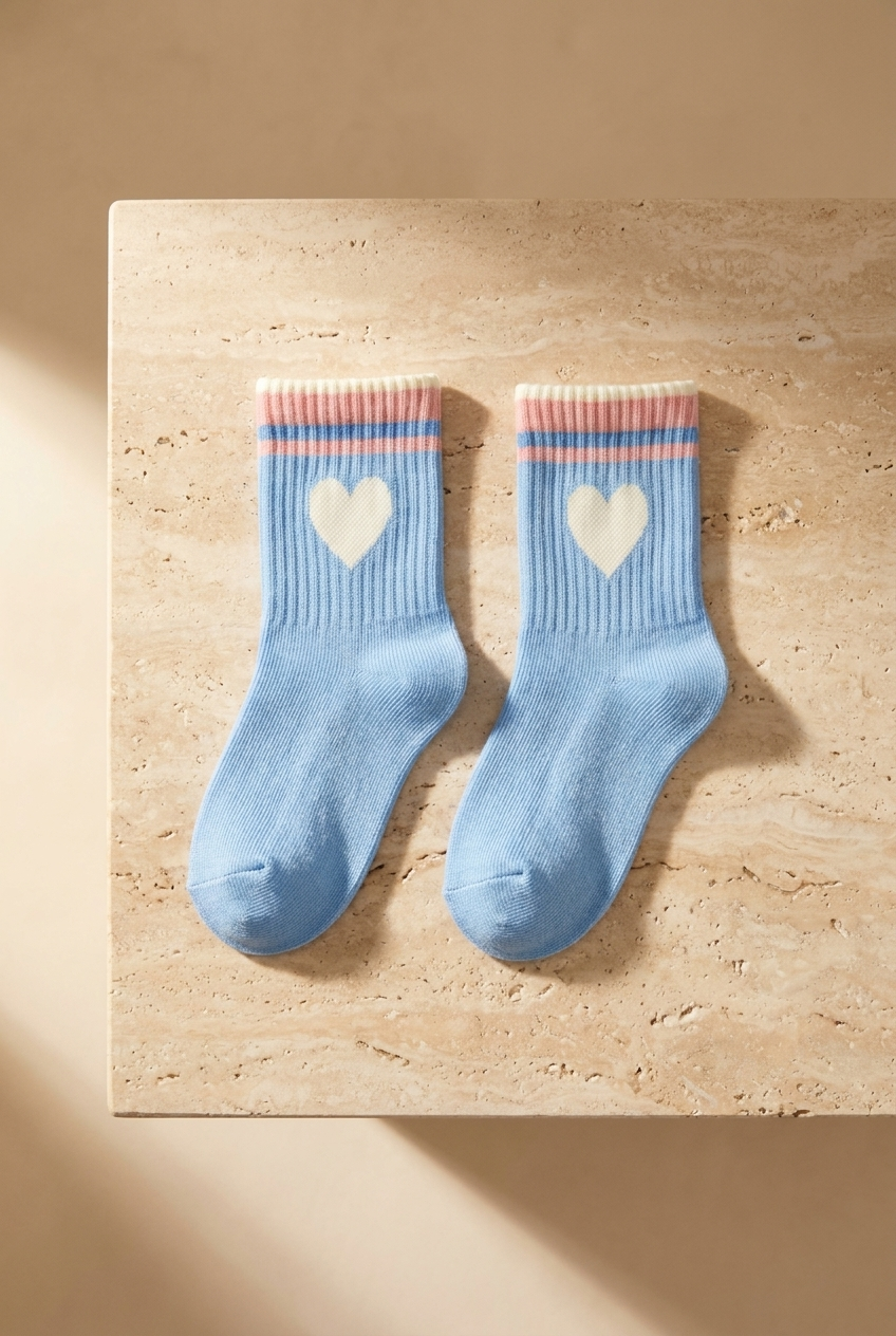 5PCK HEART CHILDREN'S SOCKS MIX