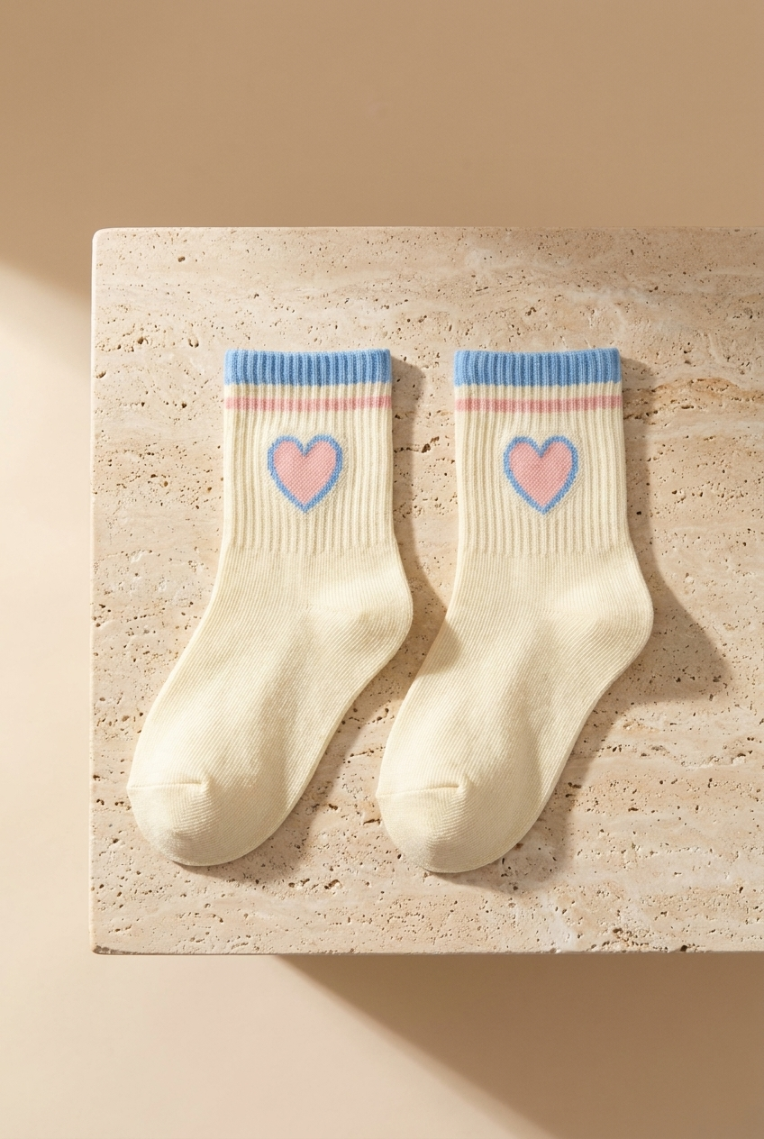 5PCK HEART CHILDREN'S SOCKS MIX