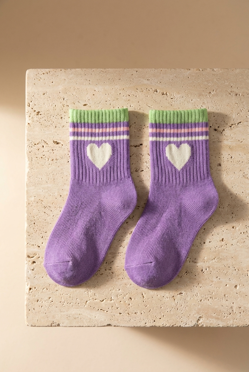 5PCK HEART CHILDREN'S SOCKS MIX