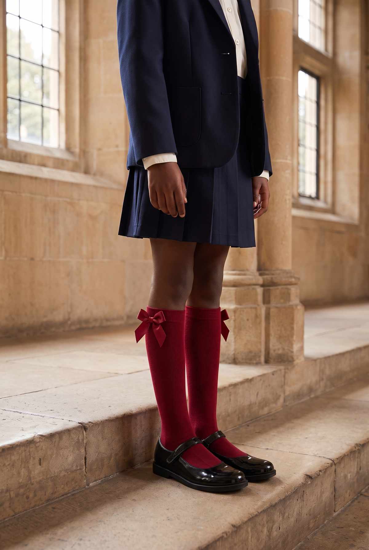 KIDS KNEE SOCKS WITH ACCESSORIES BORDEAUX