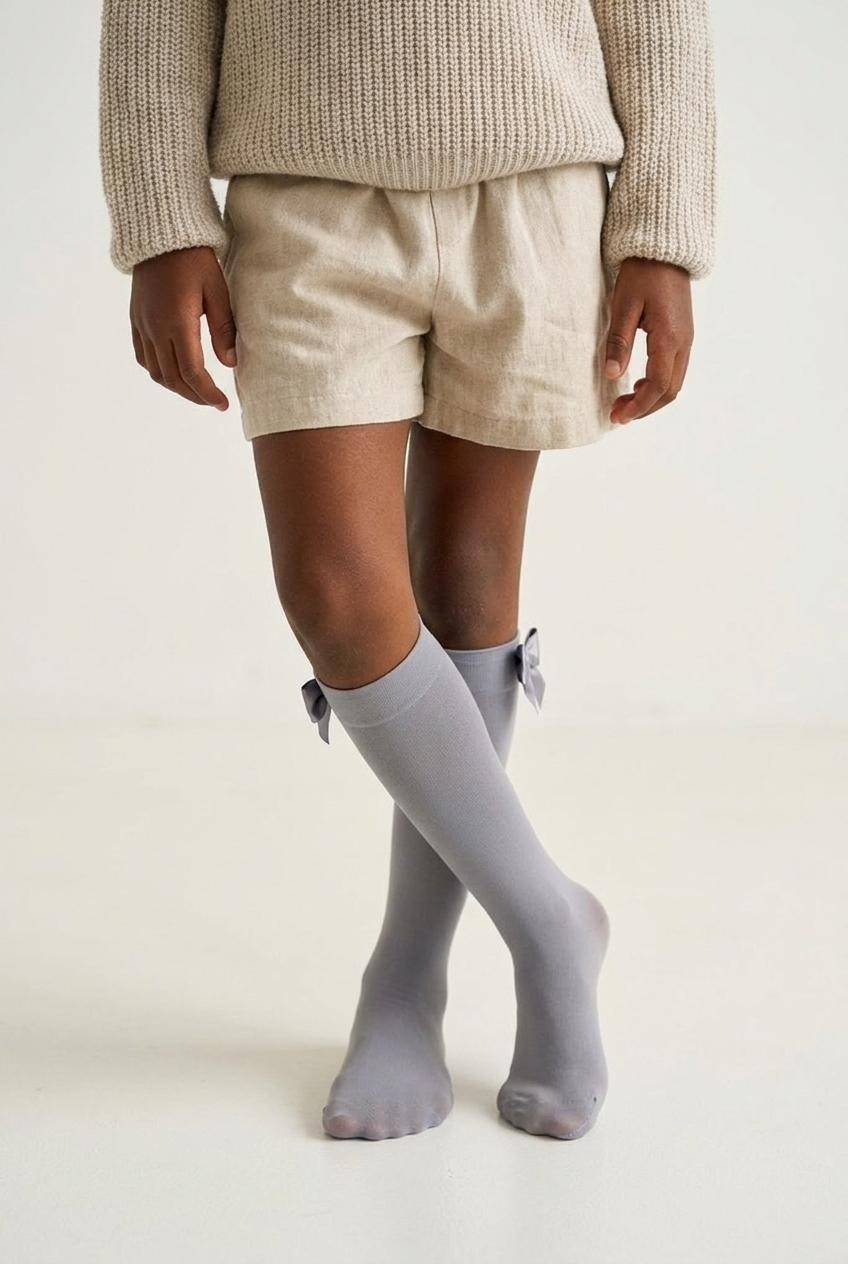 KIDS KNEE SOCKS WITH ACCESSORIES GREY