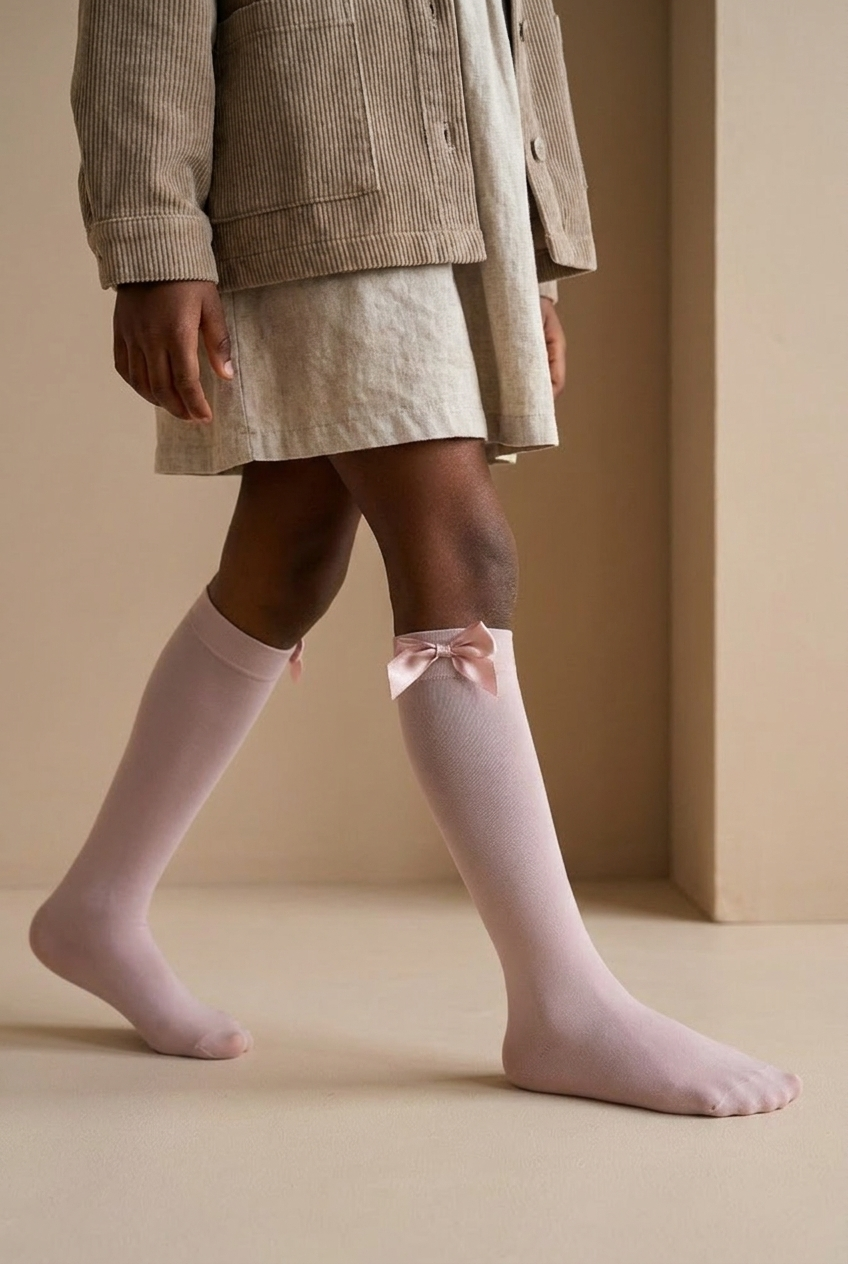 KIDS KNEE SOCKS WITH ACCESSORIES PINK