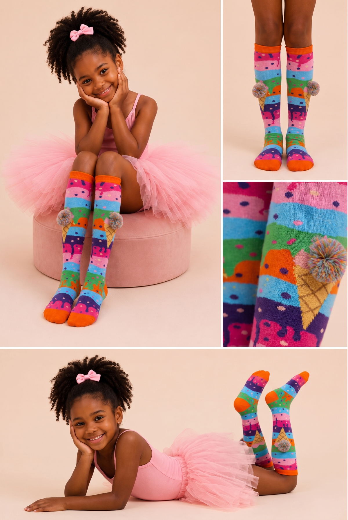 ICE CREAM GIRLS KNEEHIGH SOCKS MIX