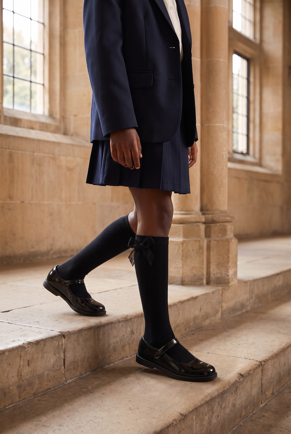 KIDS KNEE SOCKS WITH ACCESSORIES BLACK