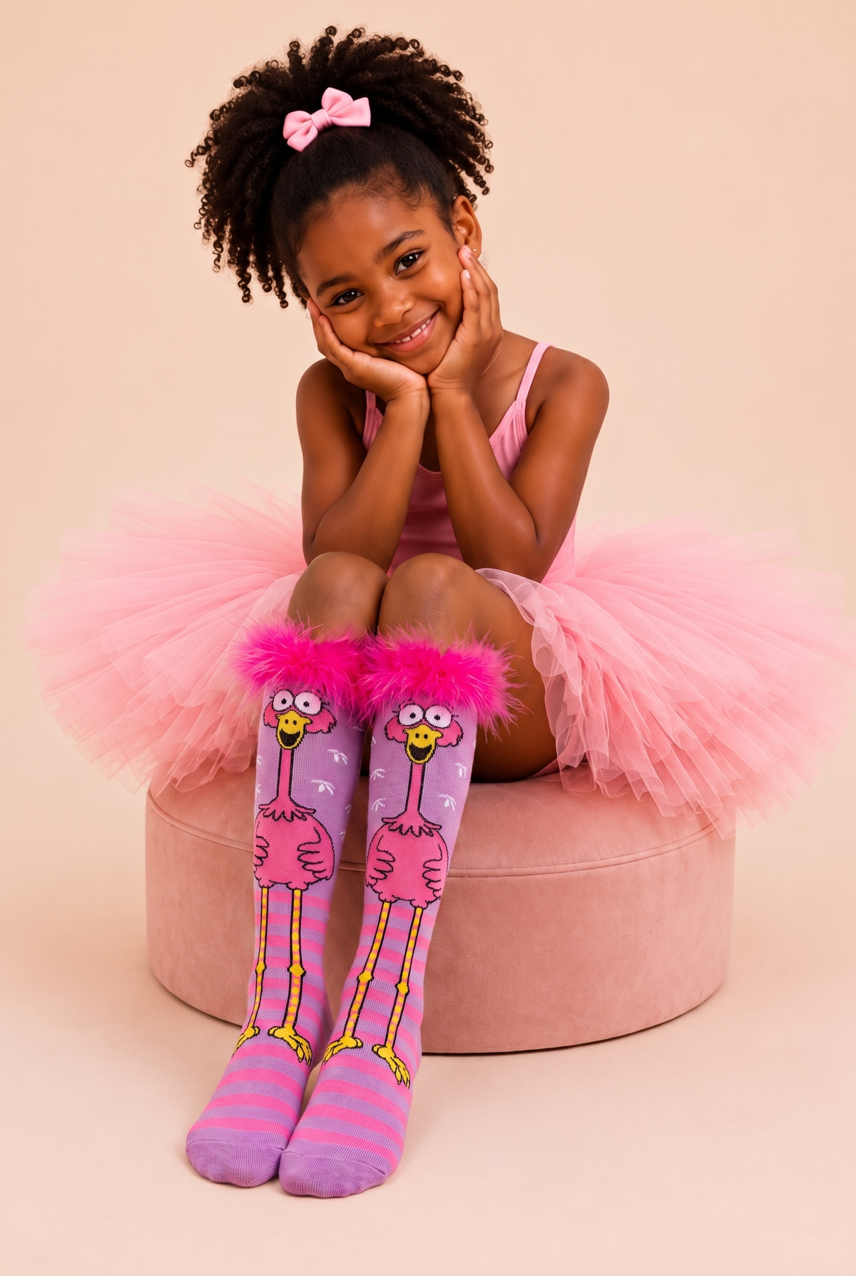 FLAMINGO KIDS KNEE HIGH SOCKS WITH TASSEL ACCESSORIES MIX
