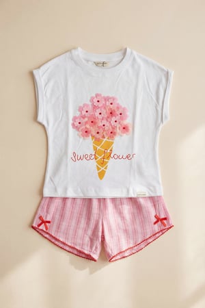 FLORAL OUTBURST GIRLS' SHORTS SET PINK
