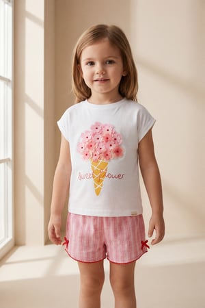 FLORAL OUTBURST GIRLS' SHORTS SET PINK