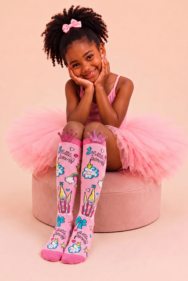 PINK PRINCESS GIRLS KNEEHIGH SOCKS PINK