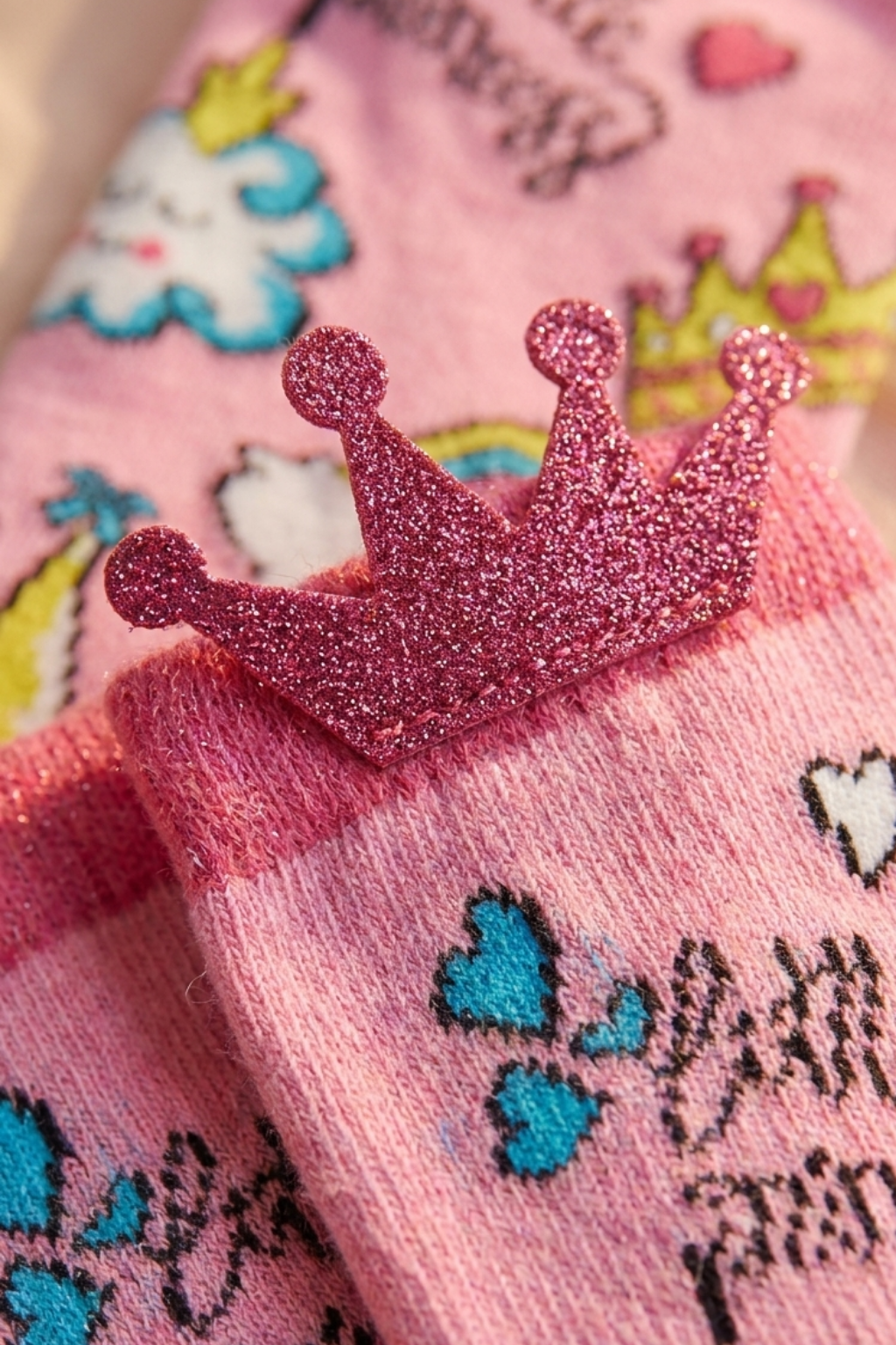 PINK PRINCESS GIRLS KNEEHIGH SOCKS PINK