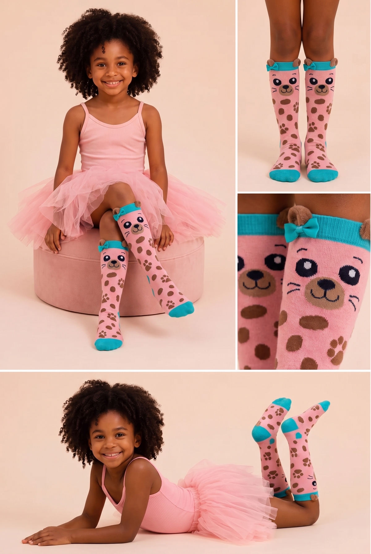 DOG PATTERNED CHILDREN'S KNEE SOCKS MIX