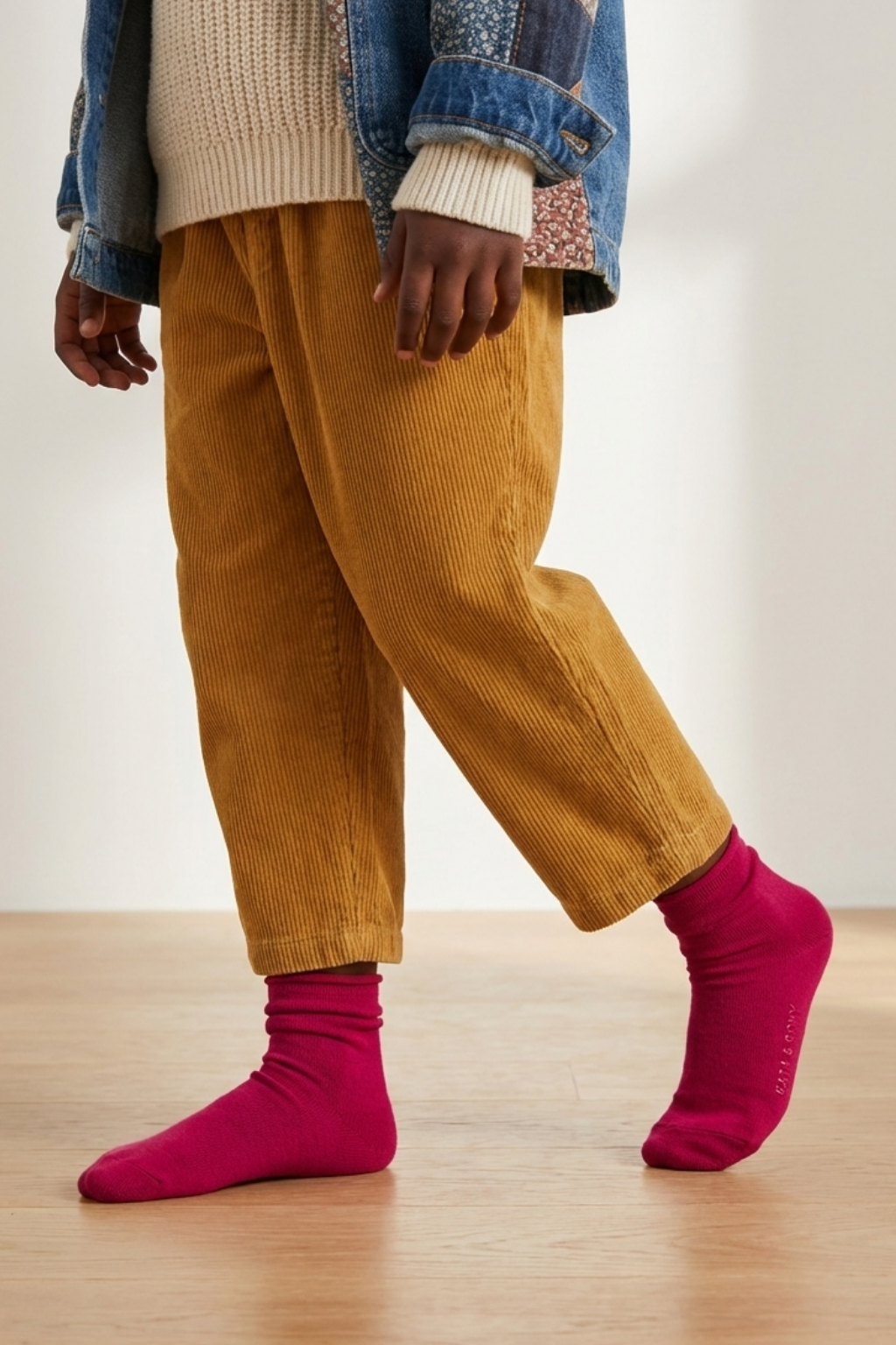 ELASTIC MODAL CHILDREN'S SOCKET SOCKS DARK PINK