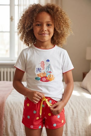 SEA LA VIE SHELL GIRL'S SHORTS SET WHITE