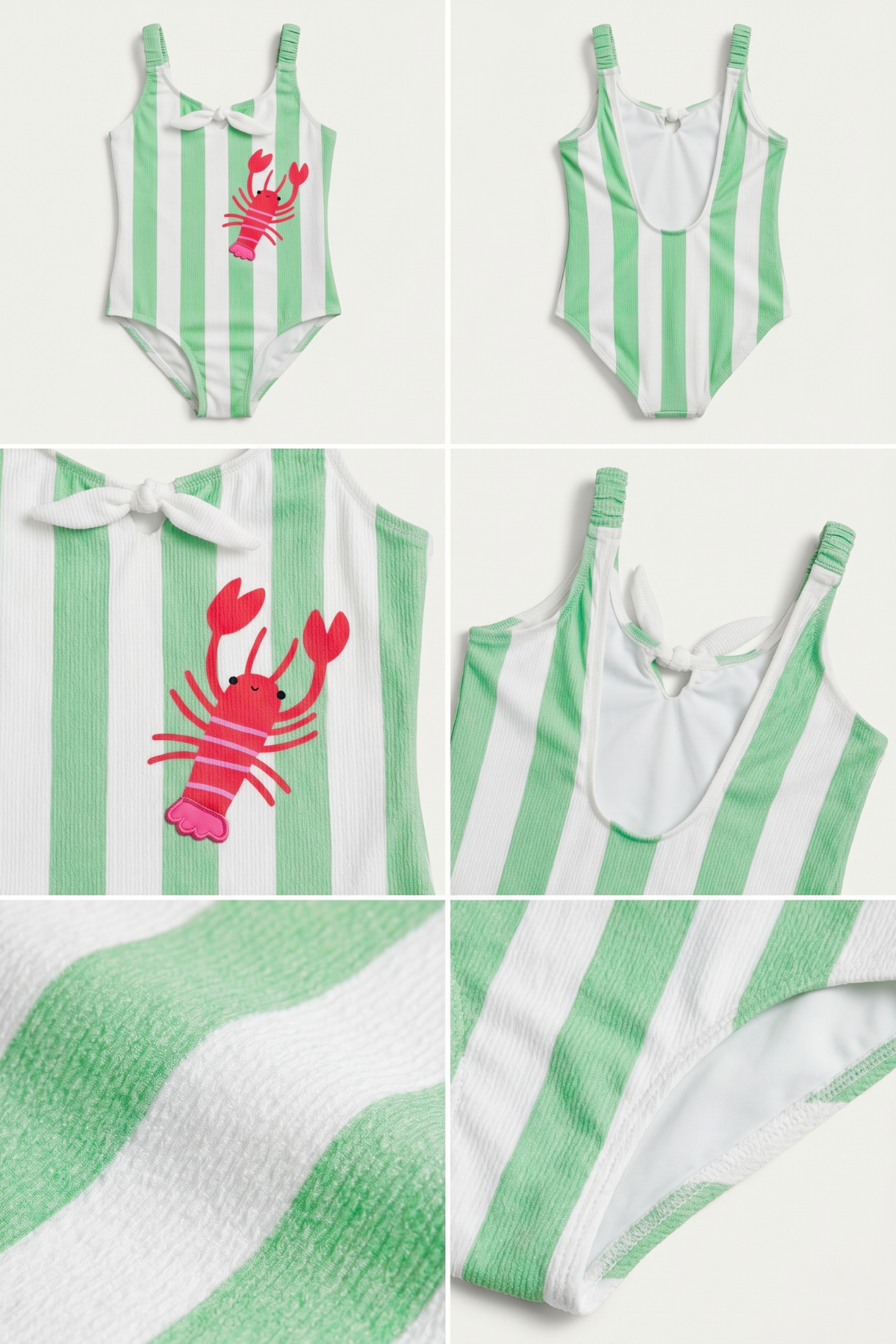 SEA LA VIE LOBSTER GIRL'S SWIMSUIT GREEN