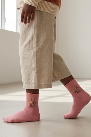 ELASTIC MODAL CHILDREN'S SOCKET SOCKS LIGHT PINK