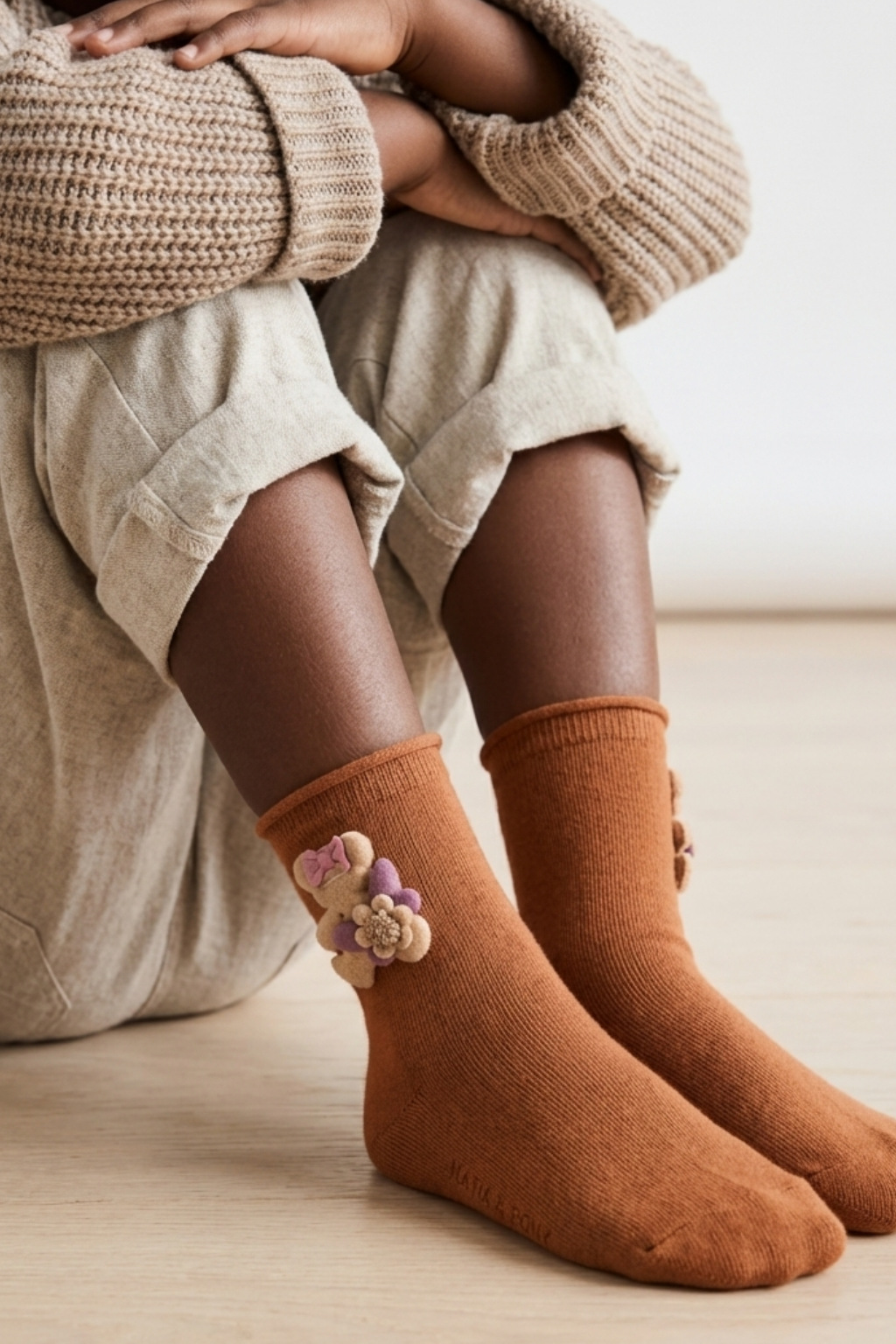 ELASTIC MODAL CHILDREN'S SOCKET SOCKS ORANGE
