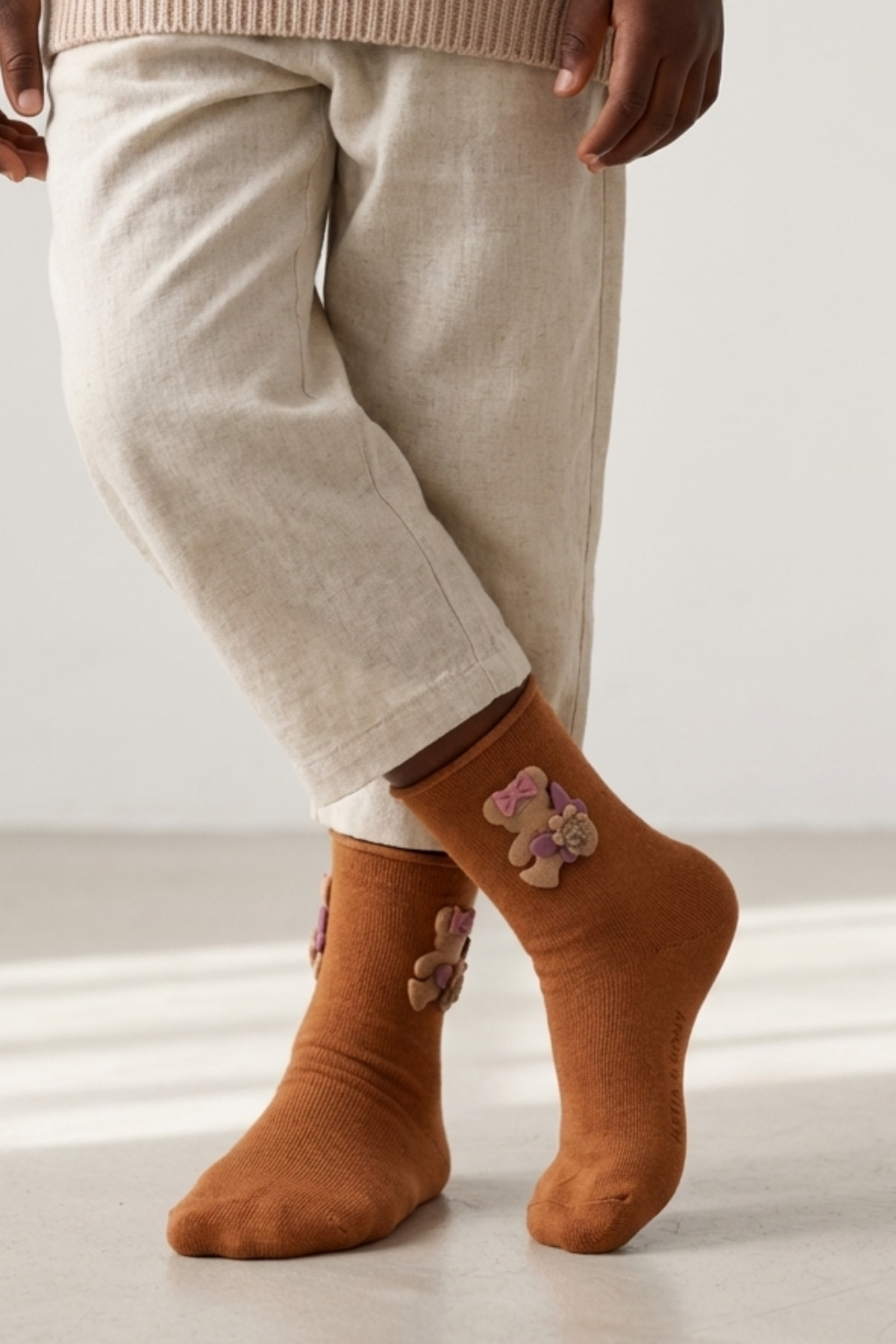 ELASTIC MODAL CHILDREN'S SOCKET SOCKS ORANGE